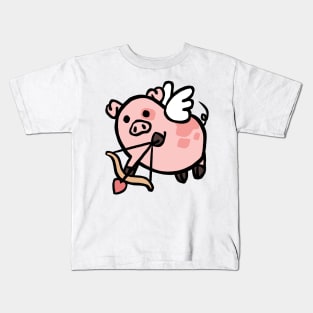 Cute Cartoon Cupid Piggy Kids T-Shirt